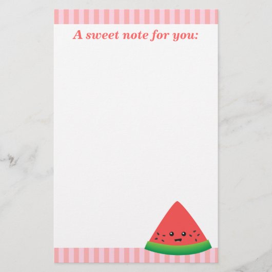 Schattig Partje Watermeloen Briefpapier (Voorkant)