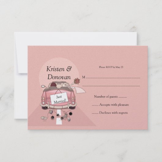 Schattig Pas Getrouwd RSVP (Voorkant)