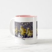 Schattig Pasen  Briefkaart Tweekleurige Koffiemok (Voorkant links)