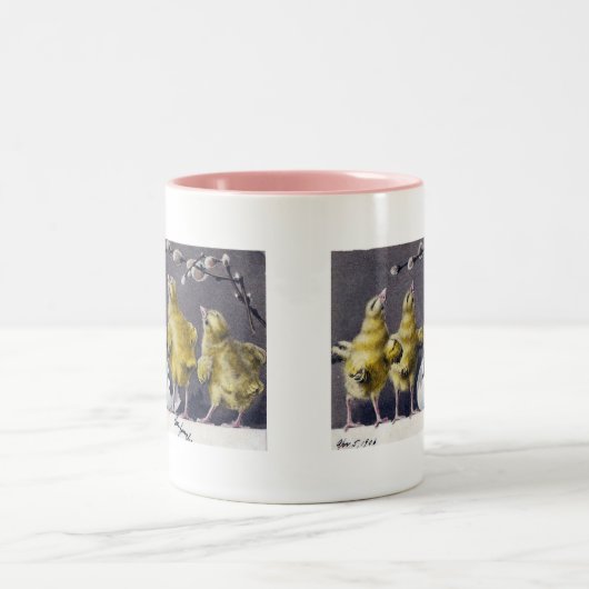 Schattig Pasen  Briefkaart Tweekleurige Koffiemok (Center)