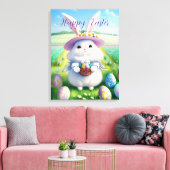 Schattig Pasen Konijn 01 Canvas Afdruk (Insitu (Woonkamer))