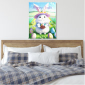 Schattig Pasen Konijn 01 Canvas Afdruk (Insitu (Slaapkamer))