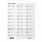 Schattig Pasen Konijn Brunch Roze Aquarel Etiket (Full Sheet)