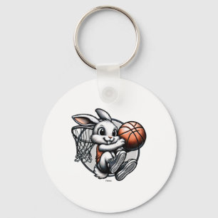 Schattig Pasen Konijn Dunk Team Bysketbyll Sleutelhanger