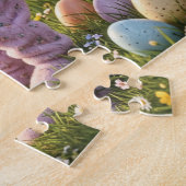 Schattig Pasen Konijn en Kind Legpuzzel (Zijkant)