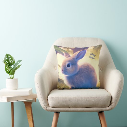 Schattig Pasen konijn, Gelukkig Pasen - personalis Kussen (Stoel)