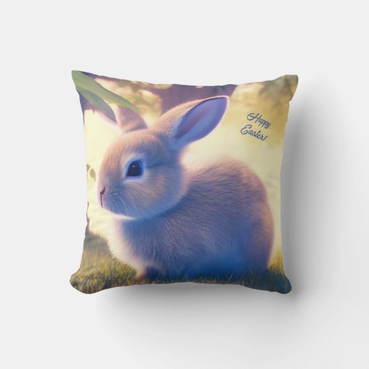 Schattig Pasen konijn, Gelukkig Pasen - personalis Kussen (Voorkant)