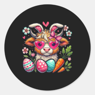 Schattig Pasen Konijn Koe Design Koe Liefhebber Gr Ronde Sticker