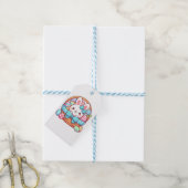 Schattig Pasen konijn mand Cadeaulabel (Met Touw)
