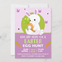 Schattig Pasen Konijn met Wortel Verjaardagsfeestj Kaart