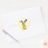 Schattig Pasen konijn Ronde Sticker (Envelop)