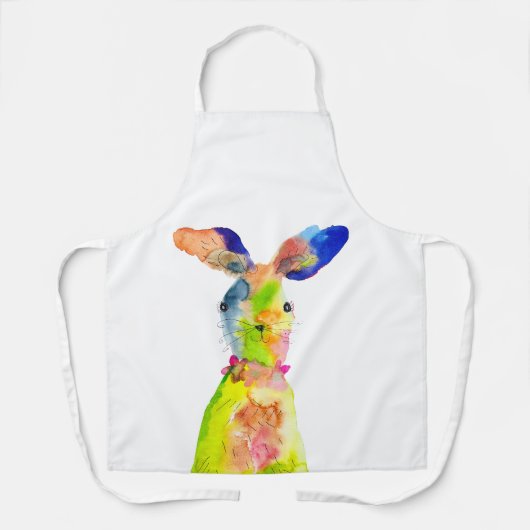 Schattig Pasen konijn waterverf kunst Schort (Voorkant)