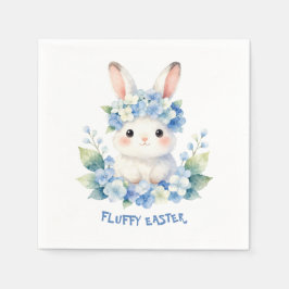 Schattig Pasen Konijn Waterverf met Hydrangea Servet