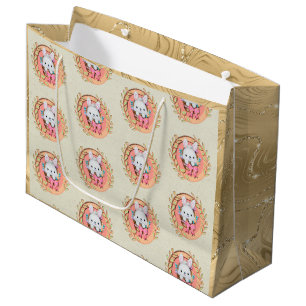 Schattig Pasen Konijn Zit in de Mand Groot Cadeauzakje