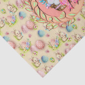 Schattig Pasen Konijn Zit in de Mand Tissuepapier (Detail)