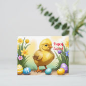 Schattig Pasen Kuiken 1, Pasen Briefkaart (Staand voorkant)