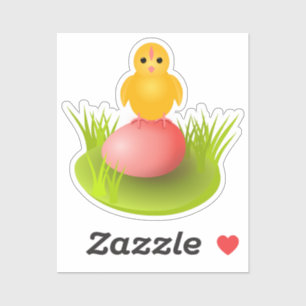 Schattig Pasen-kuiken op ei Sticker