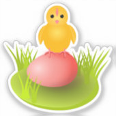 Schattig Pasen-kuiken op ei Sticker (Voorkant)
