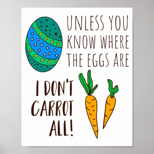Schattig Pasen Pun Grappig Citaat Zeggen Doodle Ca Poster (Voorkant)