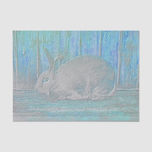 Schattig Pasen Wit Teal Blauw Groen Konijn Tissuepapier (Voorkant)