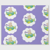 Schattig pasta-label Teddy Bear Wrapping Paper Cadeaupapier (Vlak)