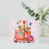 Schattig Pastel Aankondigingskaart (Staand voorkant)
