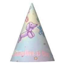 Schattig pastel ballon dier verjaardagsmeisje