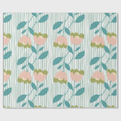 Schattig pastel bloemenblauw roze Verjaardagscadea Cadeaupapier (Vlak)