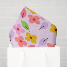 Schattig Pastel Bloemmotief Zachte Roze Meisjesach Tissuepapier