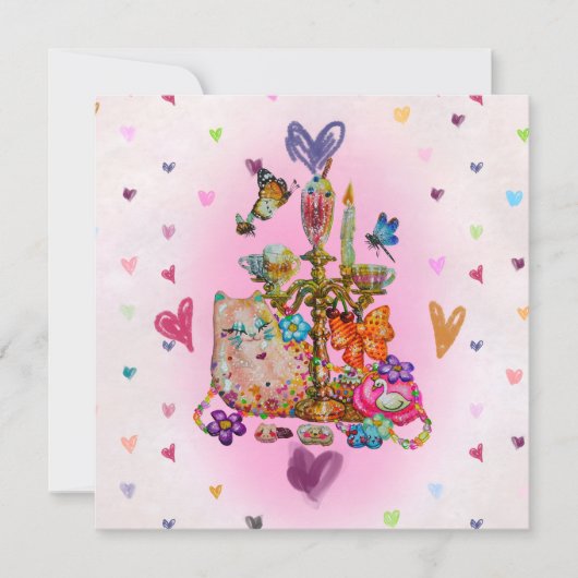 Schattig Pastel Feestdagenkaart (Voorkant)
