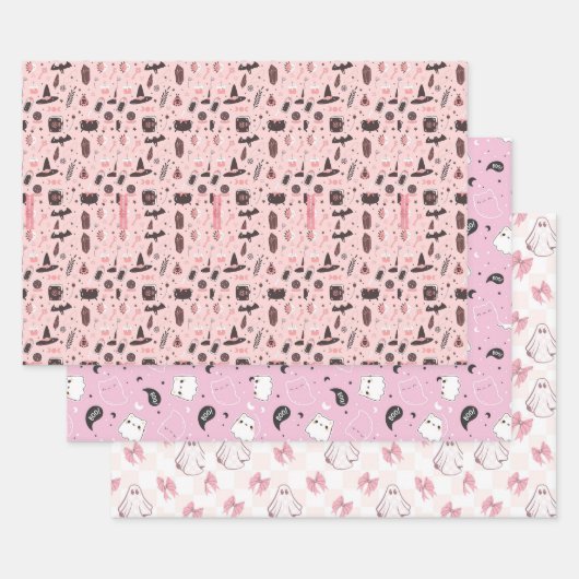 Schattig Pastel Geest Halloween Inpakpapier Vel (Set)
