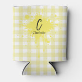 Schattig Pastel Gele Gingham Blikjeskoeler (Voorkant)