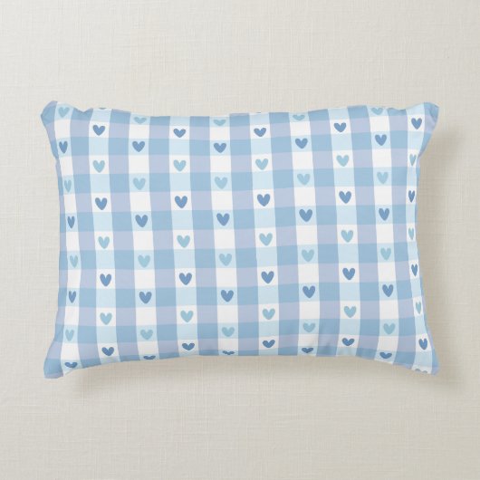 Schattig Pastel Geruit Liefdesontwerp Accent Kussen (Voorkant)