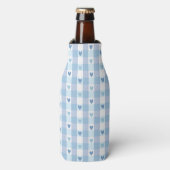 Schattig Pastel Geruit Liefdesontwerp Flesjeskoeler (Fles Voorkant)