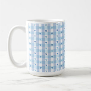 Schattig Pastel Geruit Liefdesontwerp Koffiemok