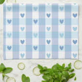 Schattig Pastel Geruit Liefdesontwerp Theedoek (Gevouwen)