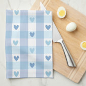 Schattig Pastel Geruit Liefdesontwerp Theedoek (Quarter Fold)