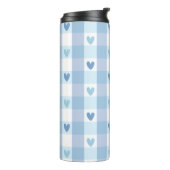 Schattig Pastel Geruit Liefdesontwerp Thermosbeker (Gedraaid links)