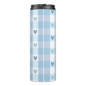 Schattig Pastel Geruit Liefdesontwerp Thermosbeker (Achterkant)