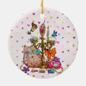 Schattig Pastel Keramisch Ornament (Achterkant)
