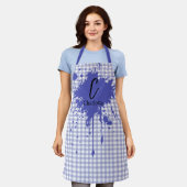 Schattig Pastel Marineblauw Gingham Schort (Gedragen)