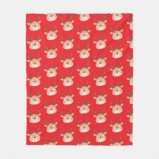 Schattig Pastel Rendierhoofd Fleece Deken