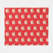 Schattig Pastel Rendierhoofd Fleece Deken (Voorkant (Horizontaal))