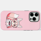 Schattig Pastel Roze Chibi VosMeisje Case-Mate iPhone Case (Achterkant (horizontaal))