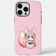 Schattig Pastel Roze Chibi VosMeisje