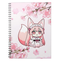Schattig Pastel Roze Chibi VosMeisje