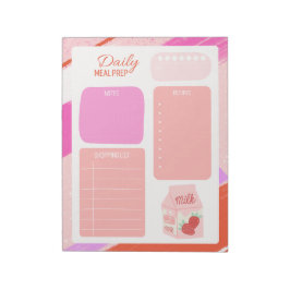 Schattig pastel roze dagelijkse boodschappenlijst notitieblok