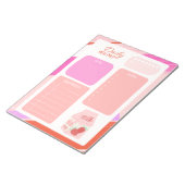 Schattig pastel roze dagelijkse boodschappenlijst notitieblok (Schuin)