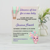 Schattig Pastel Roze en Mint Groen Baby shower Kaart (Staand voorkant)