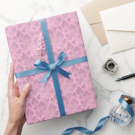 Schattig pastel roze hart patroon meisjesachtig cadeaupapier (Geschenken)
